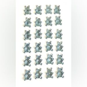Blue Bear Charms 3D Baby Shower Self Adhesive Stickers Crafts Party Supplies